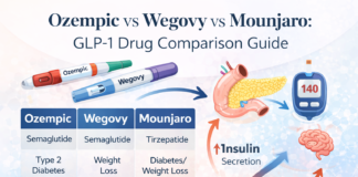Ozempic vs Wegovy vs Mounjaro (2026): Which GLP-1 Drug Works Best for Weight Loss? Comparison of Ozempic, Wegovy and Mounjaro showing their active ingredients, weight loss potential and metabolic effects.