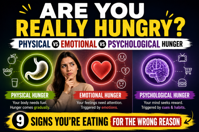 ChatGPT Image Jun 26, 2026, 10_45_11 AM Physical hunger vs emotional hunger vs psychological hunger comparison showing stomach heart and brain hunger triggers