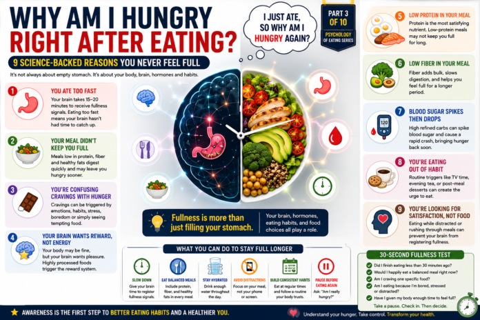 ChatGPT Image Jul 3, 2026, 10_52_19 AM Why Am I Hungry Right After Eating? 9 Science-Backed Reasons You Never Feel Full (2026 Guide)